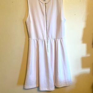 Pure White Fit and Flare Dress with Front Zipper! Large
